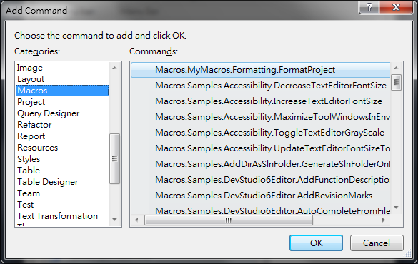 將自動格式巨集加入